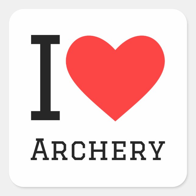I love archery square sticker (Front)