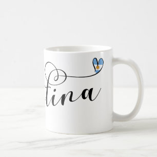 I Love Argentina, Argentine Flag Heart Coffee Mug