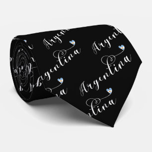 I Love Argentina, Argentine Flag Heart Neck Tie