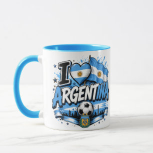 I Love Argentina Soccer Design   Argentin Mug