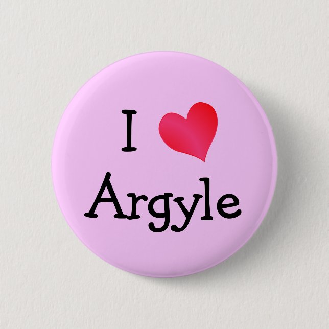 I Love Argyle Button (Front)
