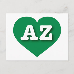 I love Arizona - AZ green heart Postcard