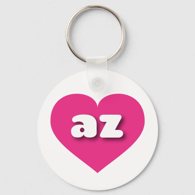 I love Arizona - az hot pink heart  Keychain (Front)