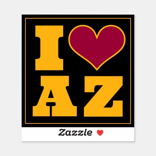 I Love Arizona Black Sticker