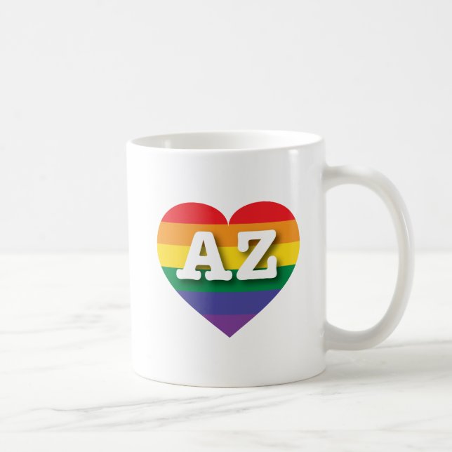 I Love Arizona Rainbow Heart Coffee Mug (Right)