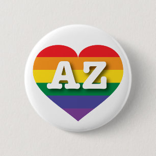 I Love Arizona Rainbow Heart Pinback Button