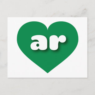 I love Arkansas - ar green heart  Postcard