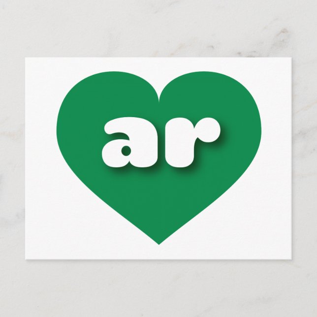 I love Arkansas - ar green heart  Postcard (Front)