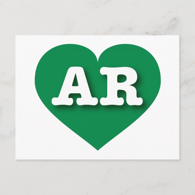 I love Arkansas - AR green heart Postcard (Front)