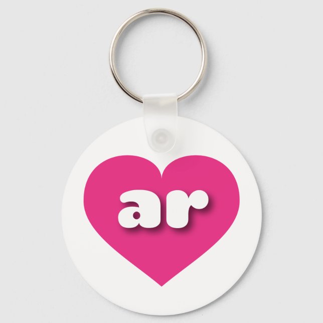 I love Arkansas - ar hot pink heart Keychain (Front)