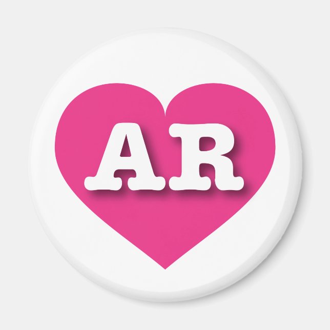 I love Arkansas - AR hot pink heart Magnet (Front)