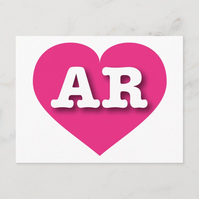 I love Arkansas - AR hot pink heart Postcard (Front)