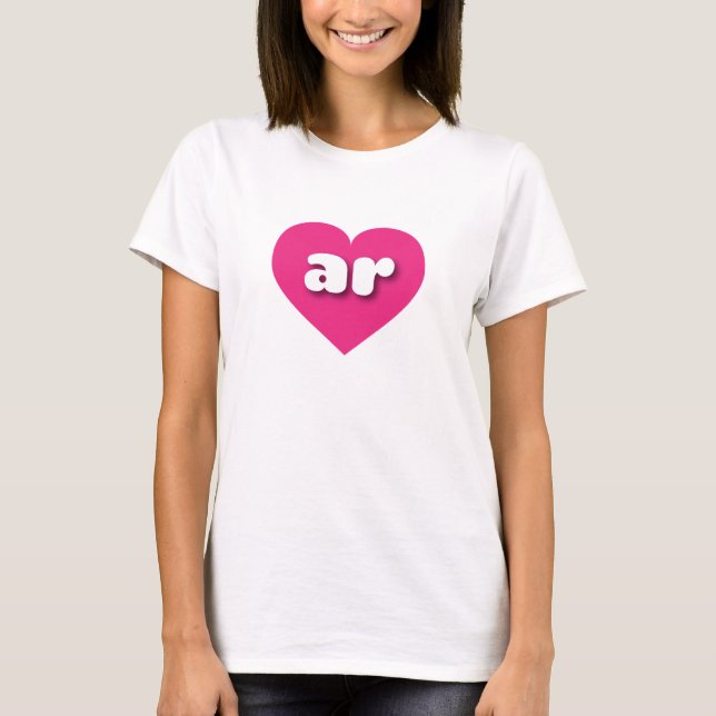 I love Arkansas - ar hot pink heart T-Shirt (Front)