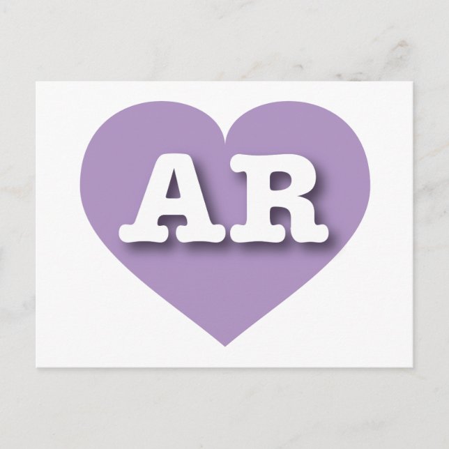 I love Arkansas - AR lavender heart Postcard (Front)