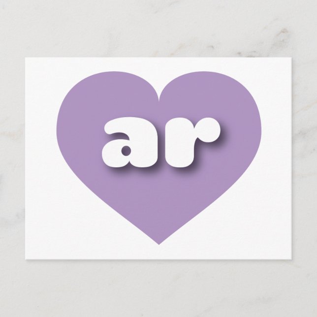 I love Arkansas - ar lavender heart Postcard (Front)