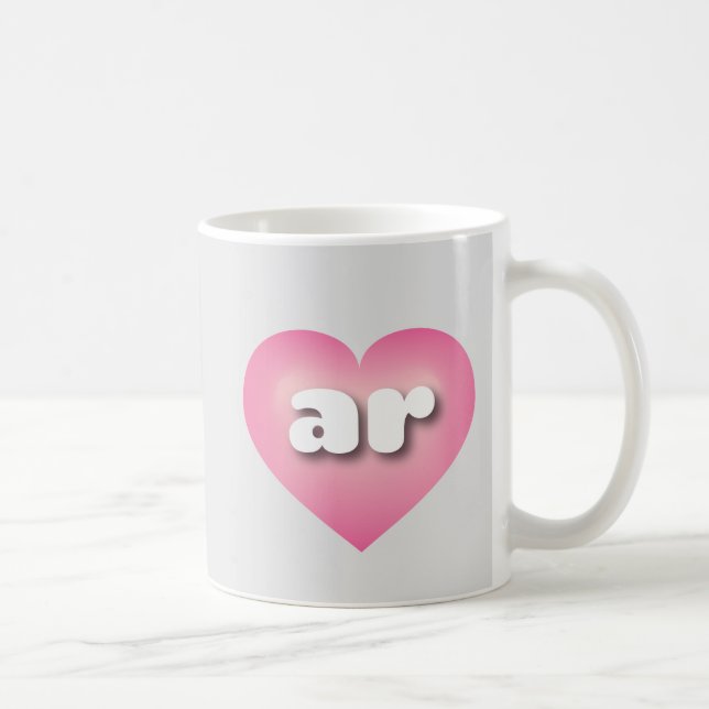 I love Arkansas - ar pink fade heart  Coffee Mug (Right)