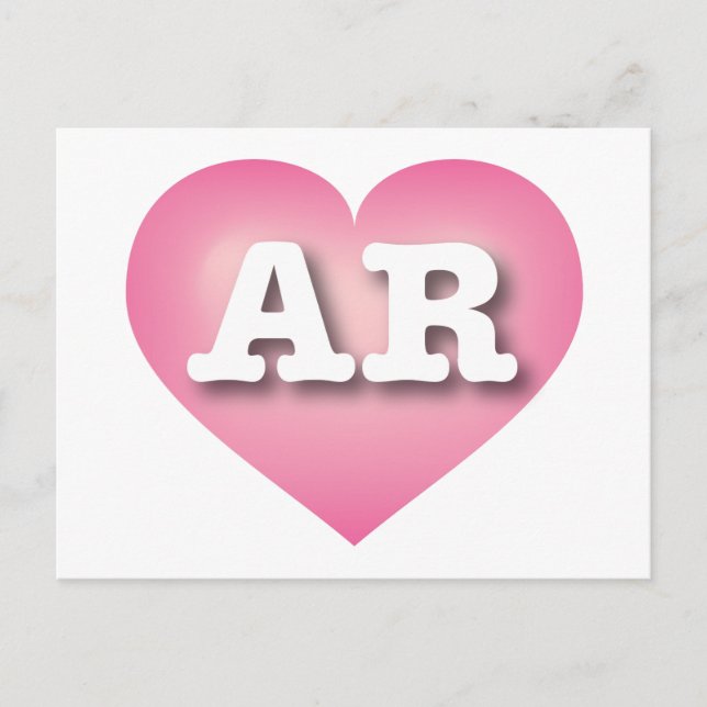 I love Arkansas - AR pink fade heart Postcard (Front)