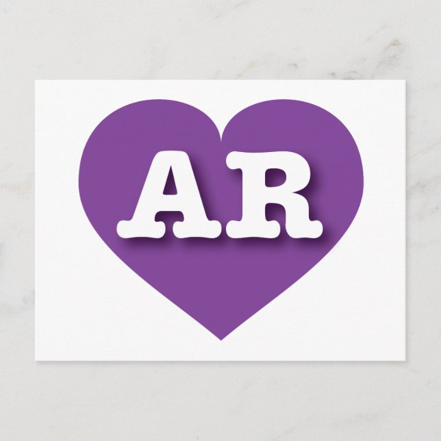 I love Arkansas - AR purple heart Postcard (Front)