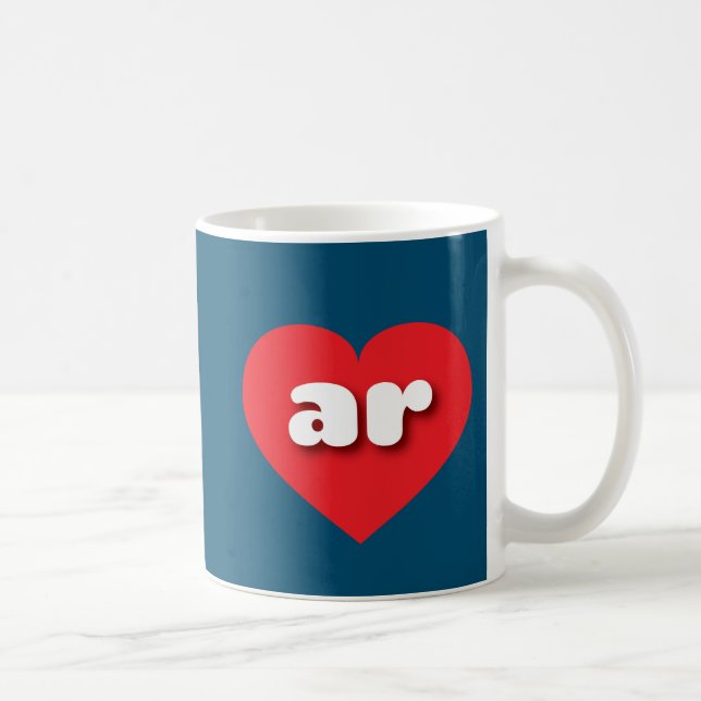 I love Arkansas - ar red heart  Coffee Mug (Right)