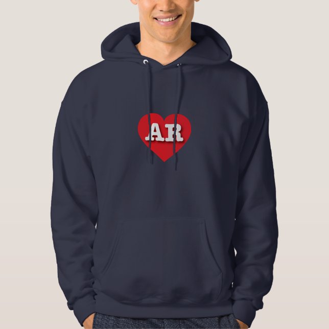 I love Arkansas - AR red heart Hoodie (Front)