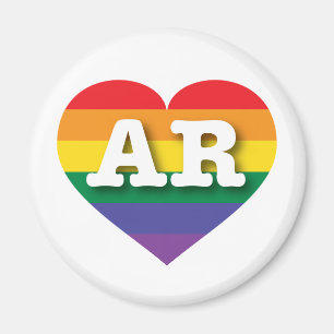 I Love Arkansas Rainbow Heart Magnet