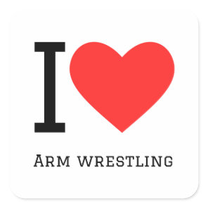 I love arm wrestling square sticker