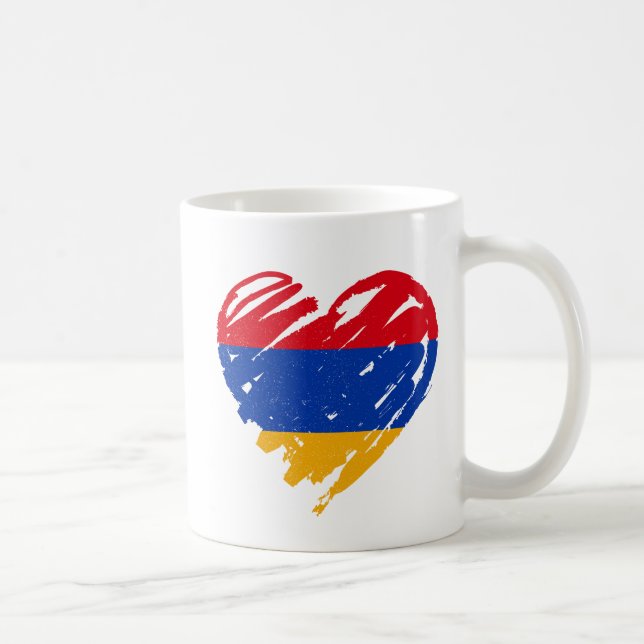 I Love Armenia - Armenian Flag Heart Coffee Mug (Right)