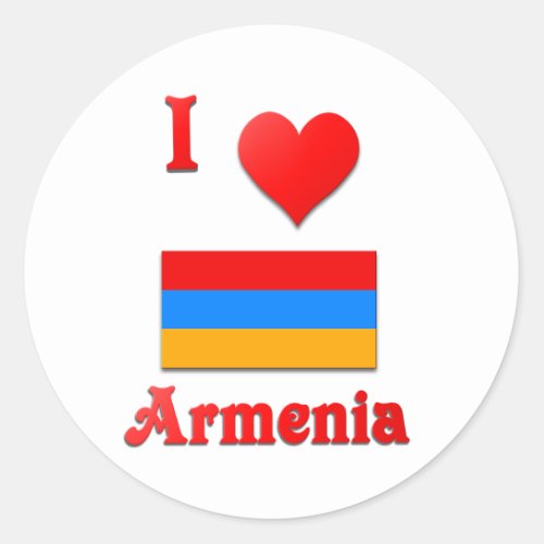 I Love Armenia Classic Round Sticker