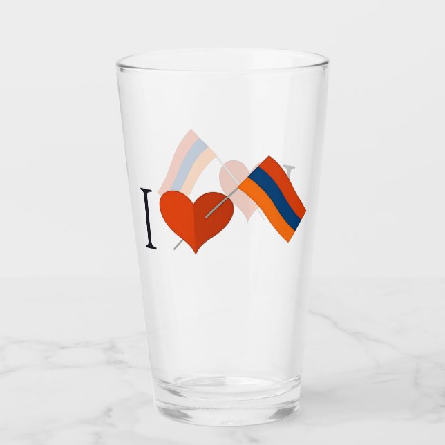 I Love Armenia Glass Cup (Front)