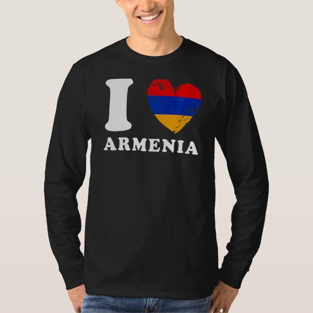 I Love Armenia  Heart Flag Armenia T-Shirt (Front)