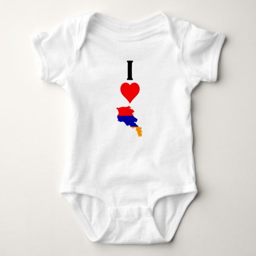 I Love Armenia Vertical I Heart Armenia Country Baby Bodysuit
