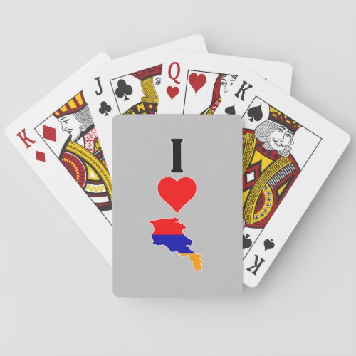 I Love Armenia Vertical I Heart Armenia Country Poker Cards