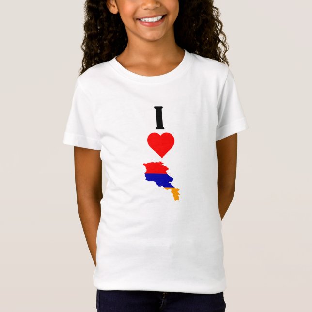 I Love Armenia Vertical I Heart Armenia Country T-Shirt (Front)