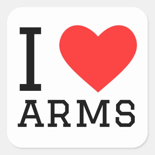 I love arms square sticker
