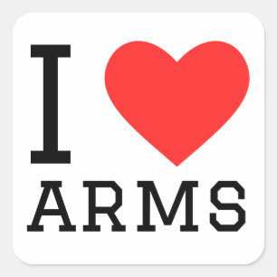 I love arms square sticker
