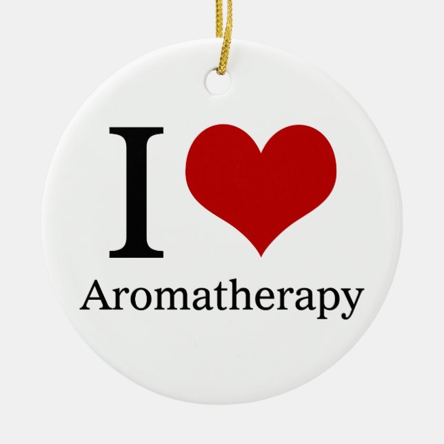 I Love Aromatherapy Ceramic Ornament (Front)