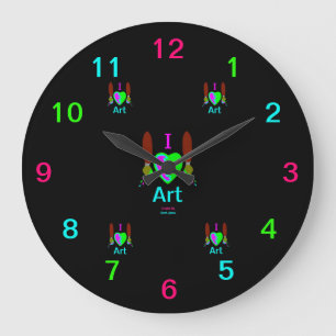 I Love Art Acrylic Wall Clock