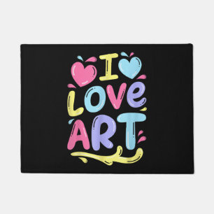 I Love Art, Artist Painter Colorful Painting Gift Doormat