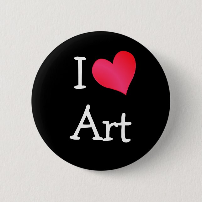 I Love Art Pinback Button (Front)