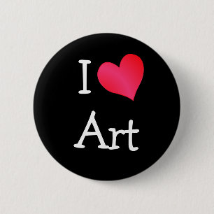 I Love Art Pinback Button