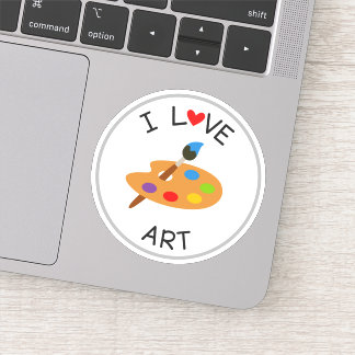 I Love Art School Die Cut Sticker Decal