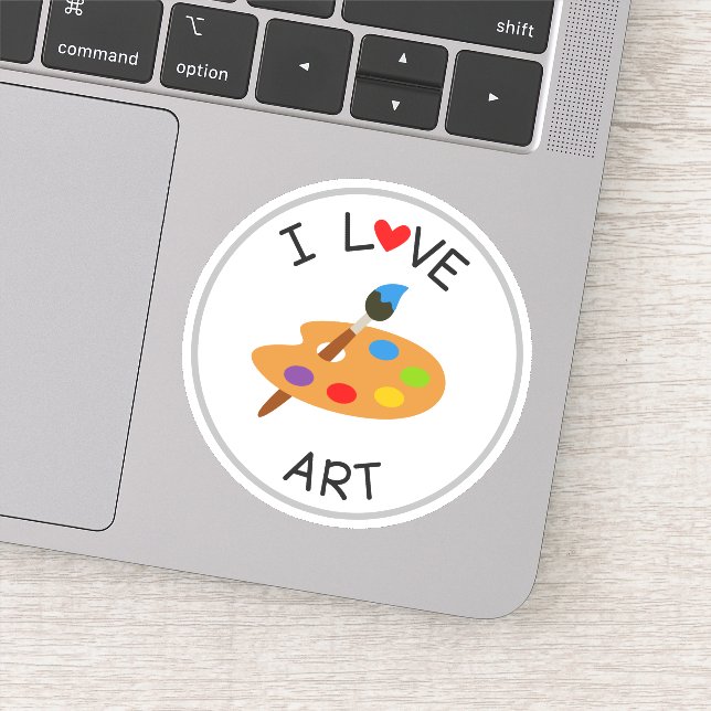 I Love Art School Die Cut Sticker Decal (Detail)