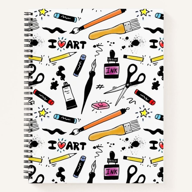 I Love Art Supplies Notebook (Front)