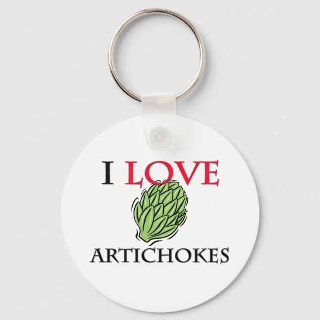 I Love Artichokes Keychain (Front)