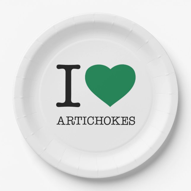 I LOVE ARTICHOKES PAPER PLATES (Front)