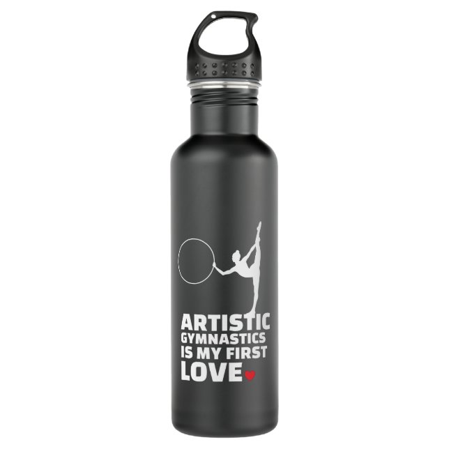  I love artistic gymnastics Stylish artistic Stainless Steel Water Bottle (Front)