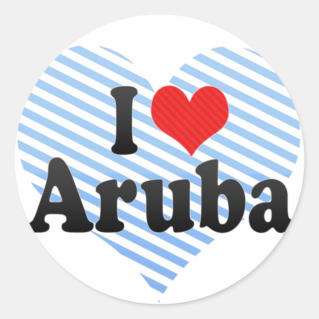 I Love Aruba Classic Round Sticker (Front)