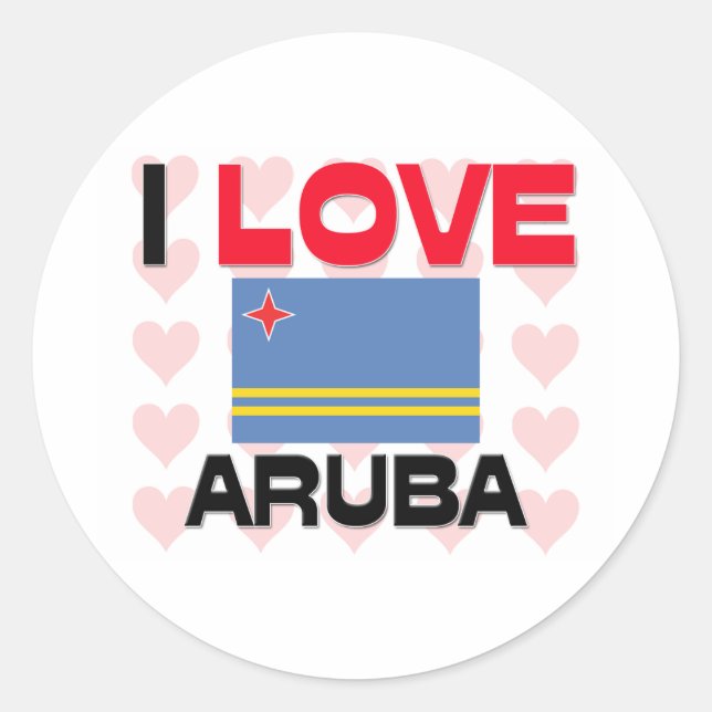 I Love Aruba Classic Round Sticker (Front)