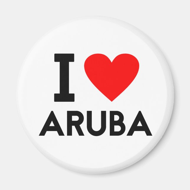 i love Aruba country nation heart symbol text Magnet (Front)