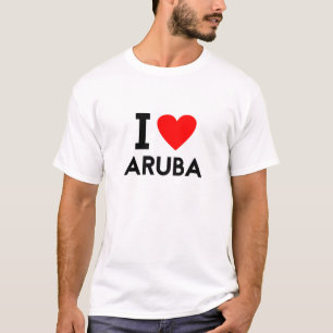 i love Aruba country nation heart symbol text T-Shirt